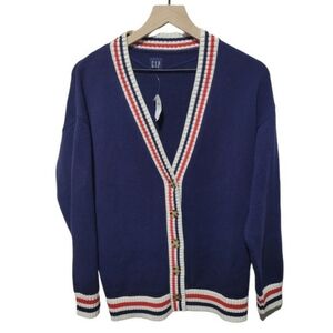 Gap Boyfriend Cardigan, Navy Blue, XS